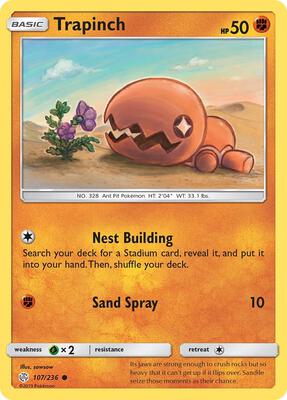 Trapinch - 107/236 card from SM - Cosmic Eclipse