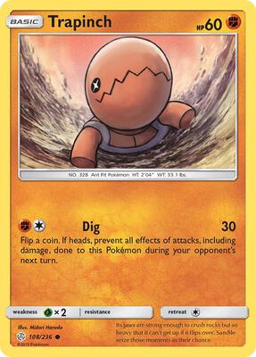Trapinch - 108/236 card from SM - Cosmic Eclipse