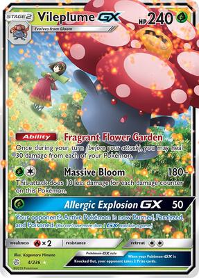 Vileplume GX card from SM - Cosmic Eclipse