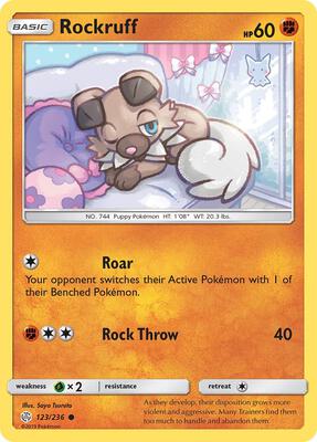 Rockruff card from SM - Cosmic Eclipse