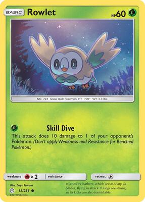 Rowlet - 18/236 card from SM - Cosmic Eclipse