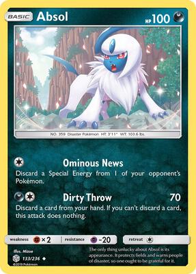 Absol card from SM - Cosmic Eclipse