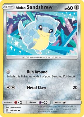 Alolan Sandshrew card from SM - Cosmic Eclipse