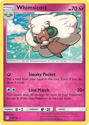 Whimsicott card from SM - Cosmic Eclipse
