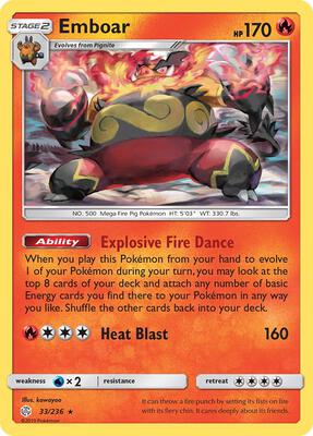 Emboar card from SM - Cosmic Eclipse