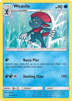 Weavile card from SM - Cosmic Eclipse