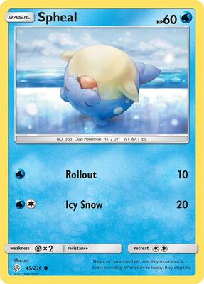 Spheal - 49/236 card from SM - Cosmic Eclipse