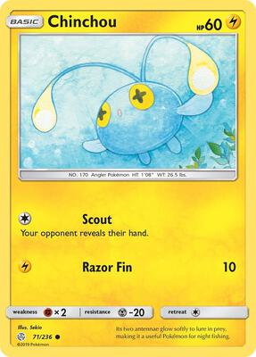Chinchou card from SM - Cosmic Eclipse