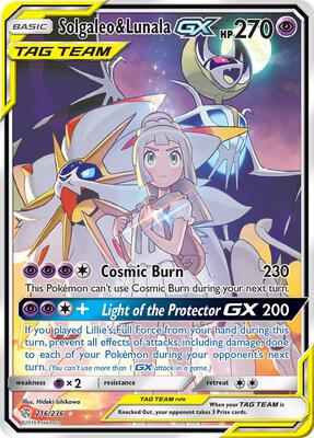 Solgaleo & Lunala GX (Full Art) card from SM - Cosmic Eclipse