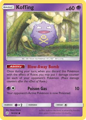 Koffing card from SM - Cosmic Eclipse