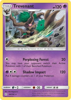 Trevenant card from SM - Cosmic Eclipse