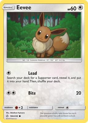 Eevee - 166/236 card from SM - Cosmic Eclipse