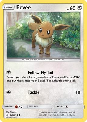 Eevee - 167/236 card from SM - Cosmic Eclipse