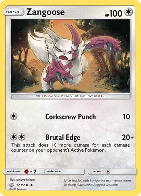 Zangoose card from SM - Cosmic Eclipse