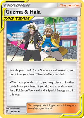 Guzma & Hala card from SM - Cosmic Eclipse