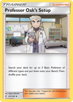 Professor Oak's Setup card from SM - Cosmic Eclipse