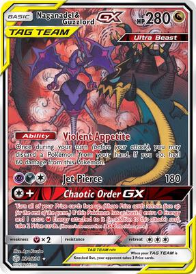 Naganadel & Guzzlord GX (Alternate Full Art) card from SM - Cosmic Eclipse