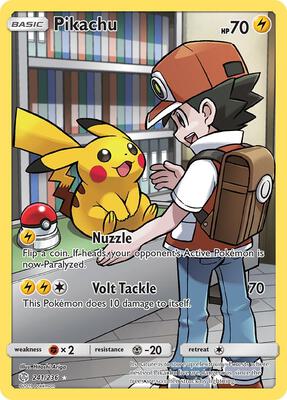 Pikachu (Secret) card from SM - Cosmic Eclipse