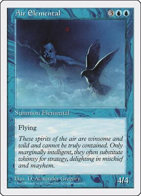 Air Elemental card from Fifth Edition
