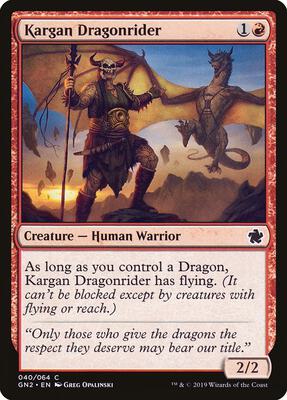 Kargan Dragonrider card from Magic Game Night 2019