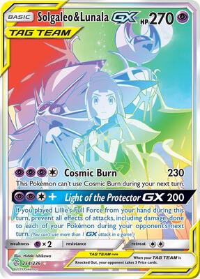 Solgaleo & Lunala GX (Secret) card from SM - Cosmic Eclipse