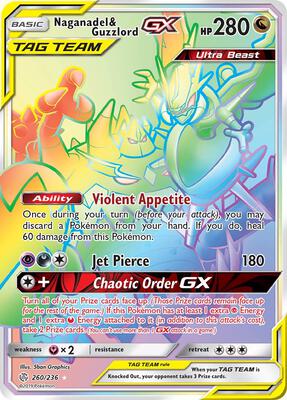 Naganadel & Guzzlord GX (Secret) card from SM - Cosmic Eclipse
