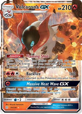Volcarona GX card from SM - Cosmic Eclipse