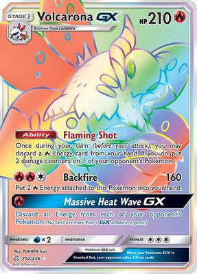 Volcarona GX (Secret) card from SM - Cosmic Eclipse