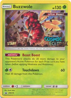 Buzzwole - SM218 (Prerelease) [Staff] card from SM Promos