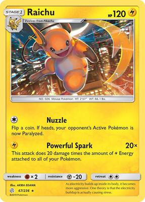 Raichu card from SM - Cosmic Eclipse