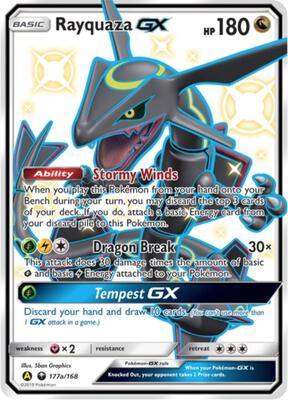 Rayquaza GX - 177a/168 card from Alternate Art Promos