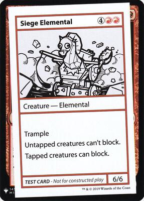 Siege Elemental card from Mystery Booster: Convention Edition Exclusives