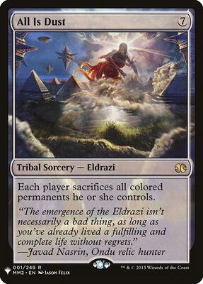 All Is Dust card from The List Reprints