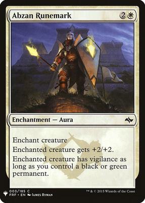 Abzan Runemark card from The List Reprints