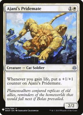 Ajani's Pridemate (WAR) card from The List Reprints