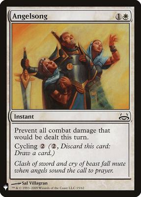 Angelsong card from The List Reprints