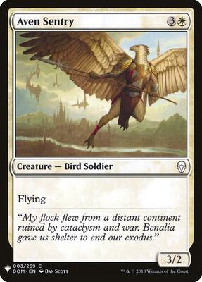Aven Sentry card from The List Reprints