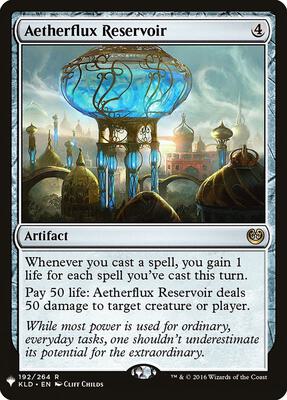 Aetherflux Reservoir card from The List Reprints