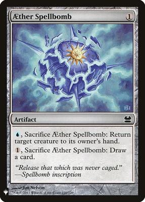 Aether Spellbomb card from The List Reprints