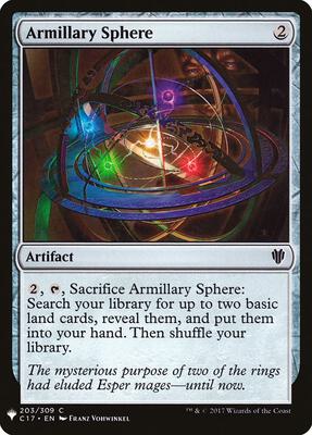 Armillary Sphere card from The List Reprints