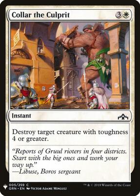 Collar the Culprit card from The List Reprints