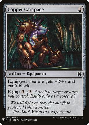Copper Carapace card from The List Reprints