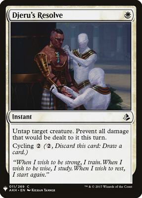Djeru's Resolve card from The List Reprints
