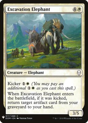 Excavation Elephant card from The List Reprints