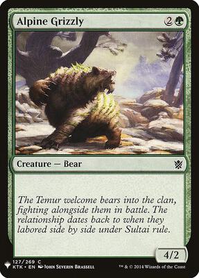 Alpine Grizzly card from The List Reprints