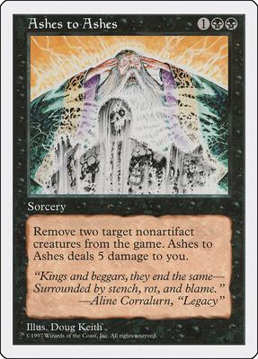Ashes to Ashes card from Fifth Edition