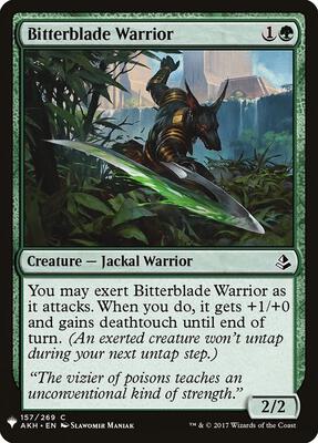 Bitterblade Warrior card from The List Reprints