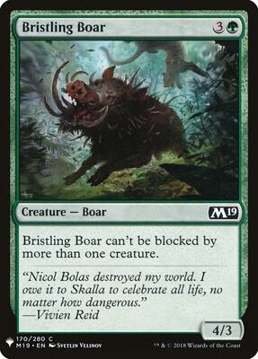 Bristling Boar card from The List Reprints