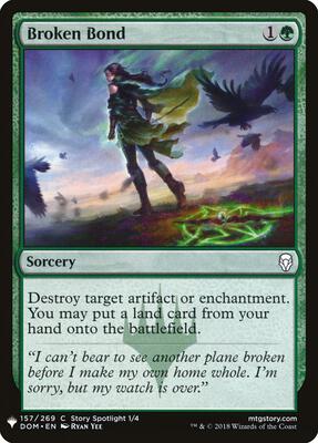 Broken Bond card from The List Reprints