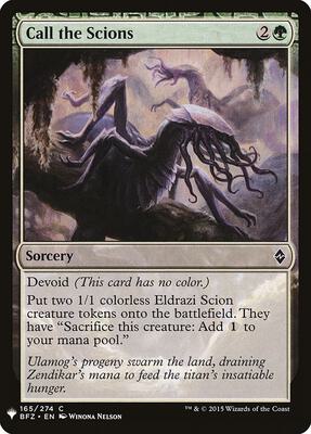 Call the Scions card from The List Reprints